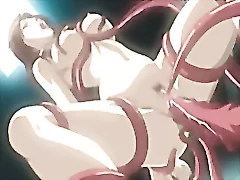 Грудастая аниме-красотка жестко проникается дикими щупальцами в экстремальном порно.